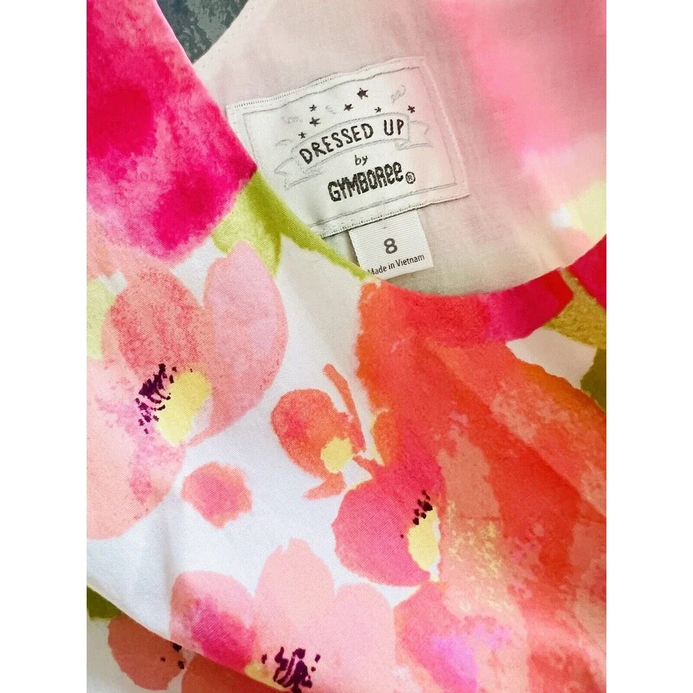 Dressed Up by‎ Gymboree Girls Pink Floral Sleeveless Dress Full Size 8